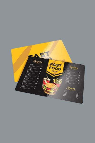 Cardápios em PS 1mm